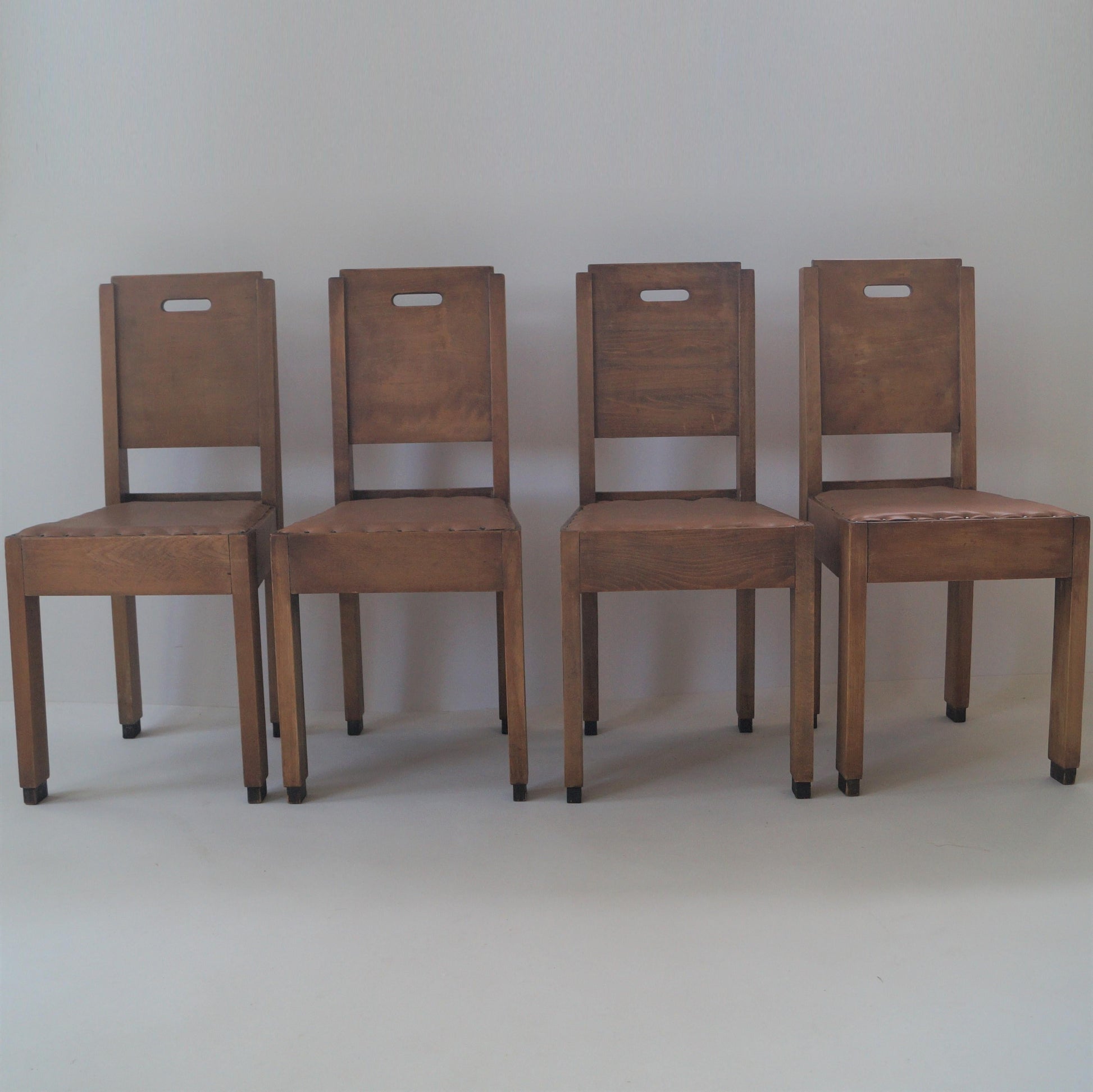 Dutch Art Deco De Stijl/Haagse School Set of Chairs, 1920s Dining Chairs