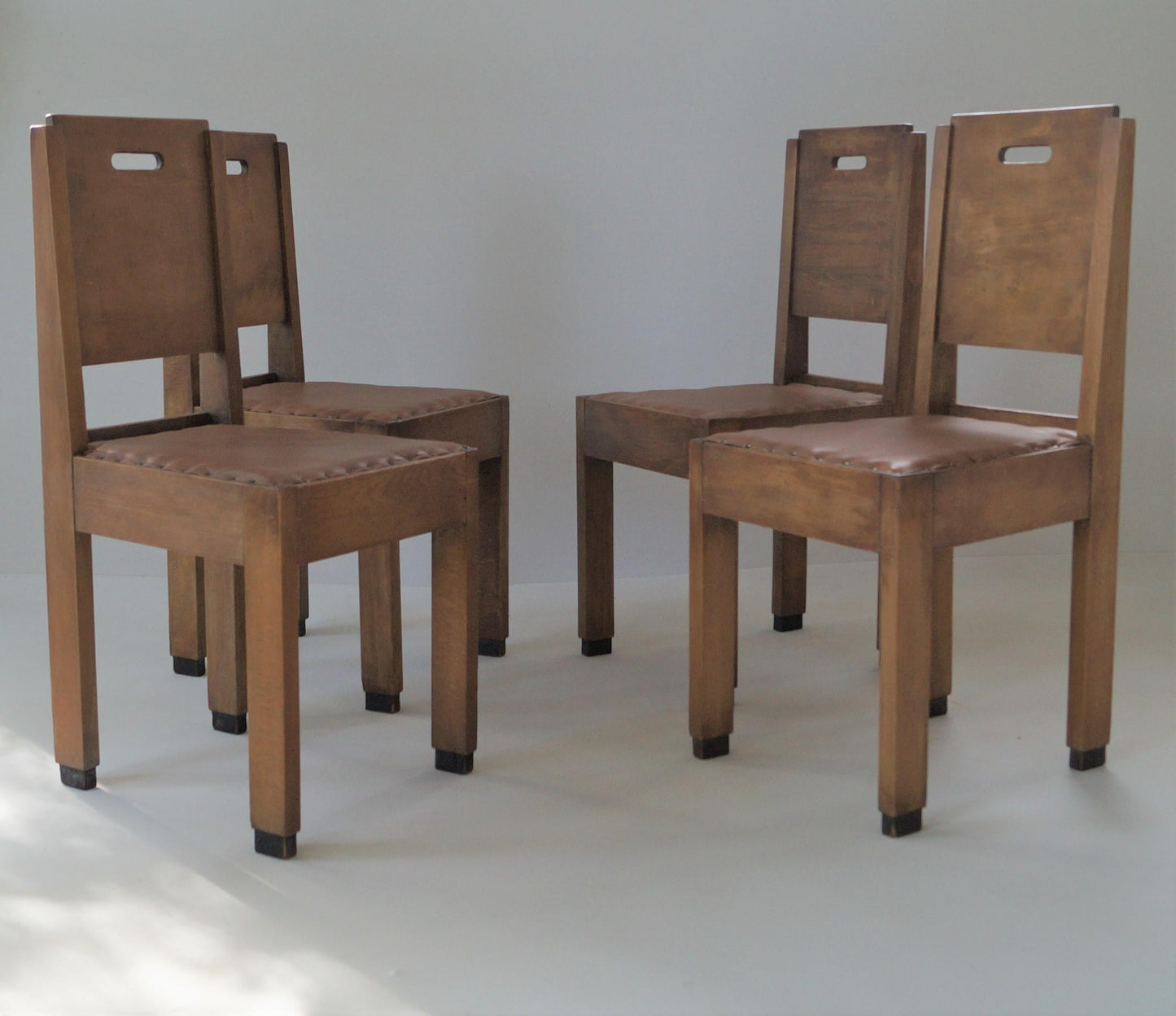 Dutch Art Deco De Stijl/Haagse School Set of Chairs, 1920s Dining Chairs