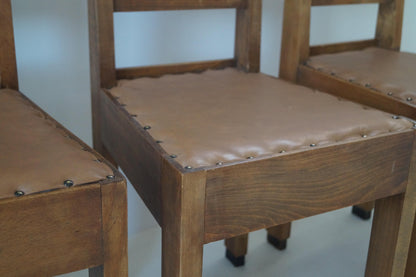 Dutch Art Deco De Stijl/Haagse School Set of Chairs, 1920s Dining Chairs