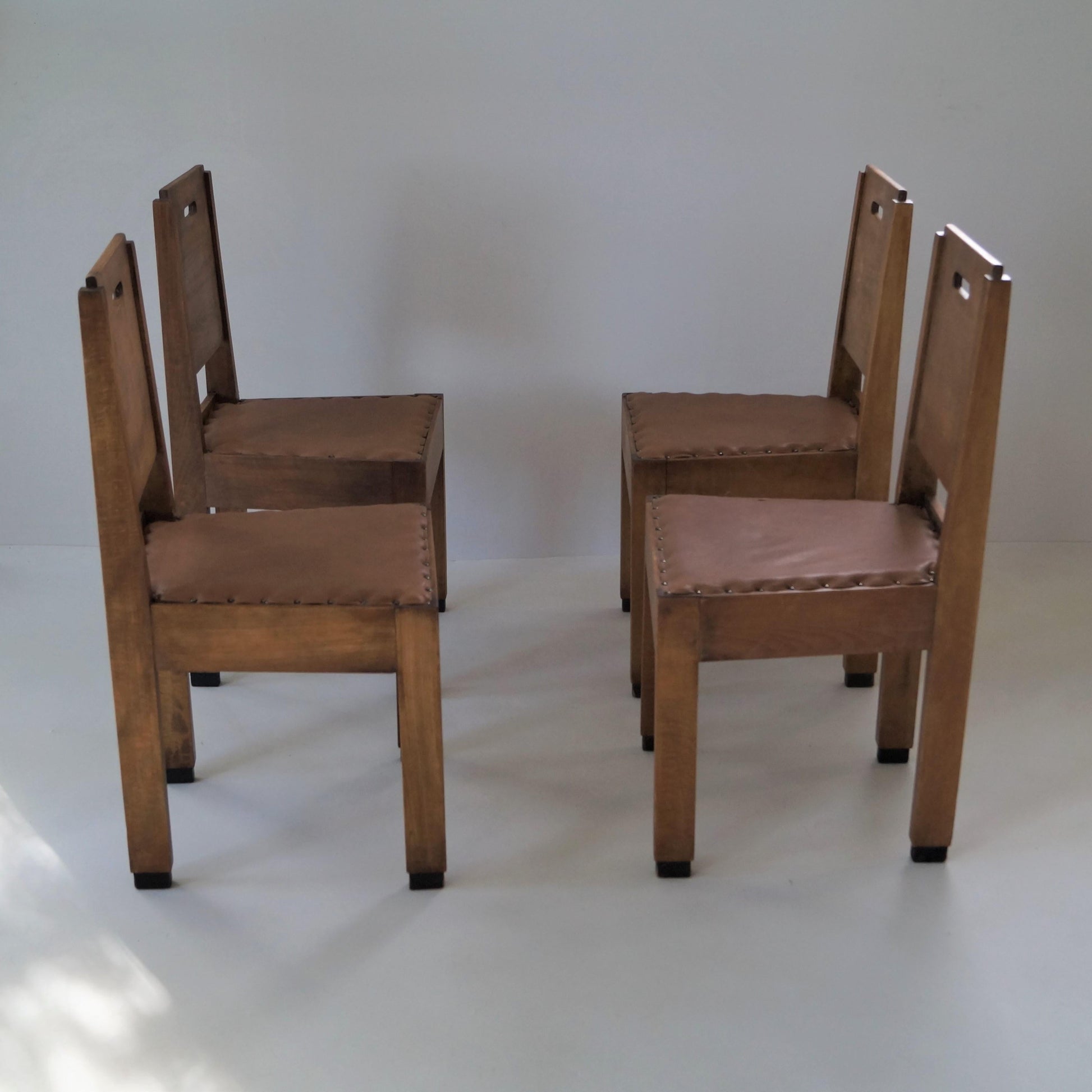Dutch Art Deco De Stijl/Haagse School Set of Chairs, 1920s Dining Chairs