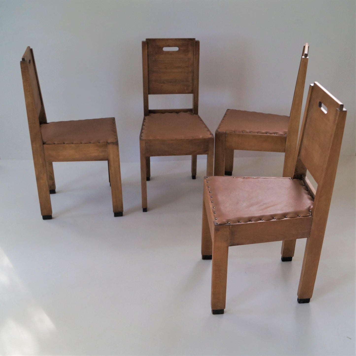 Dutch Art Deco De Stijl/Haagse School Set of Chairs, 1920s Dining Chairs