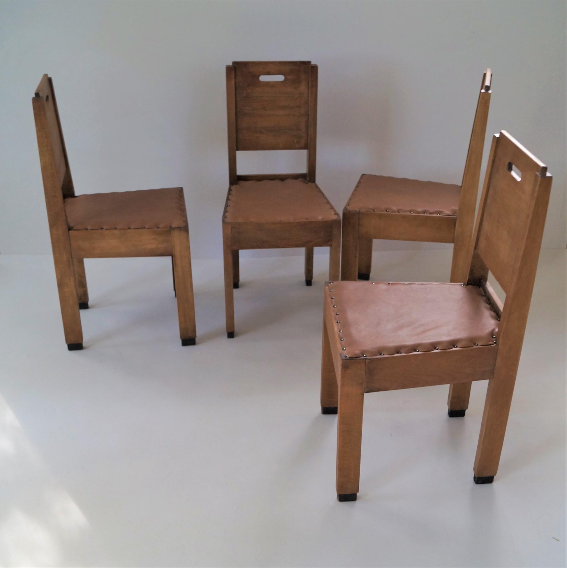 Dutch Art Deco De Stijl/Haagse School Set of Chairs, 1920s Dining Chairs