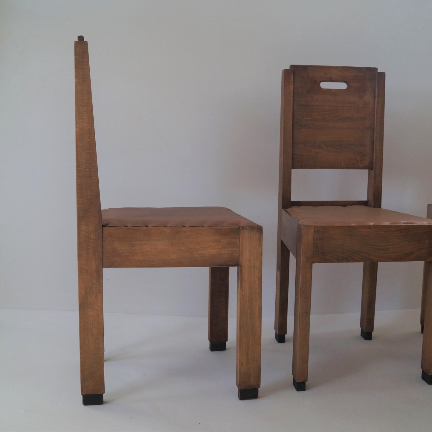 Dutch Art Deco De Stijl/Haagse School Set of Chairs, 1920s Dining Chairs
