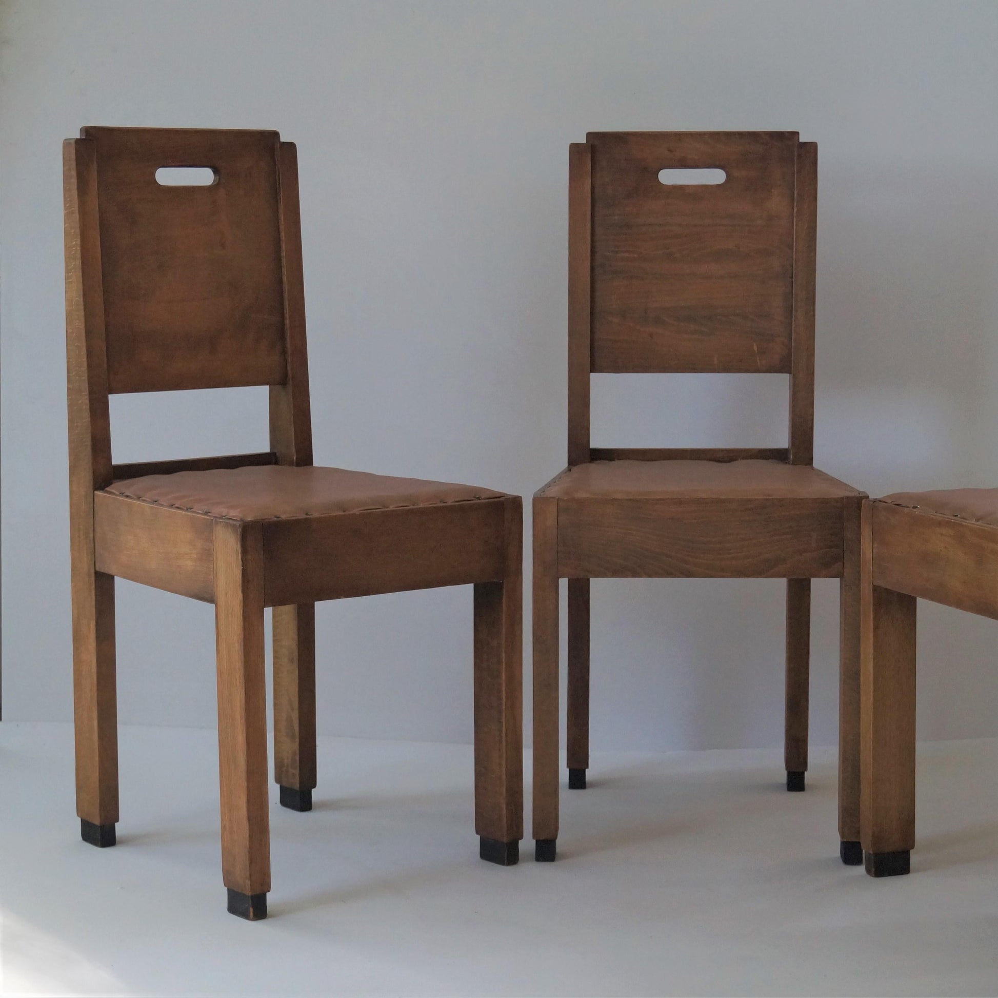Dutch Art Deco De Stijl/Haagse School Set of Chairs, 1920s Dining Chairs