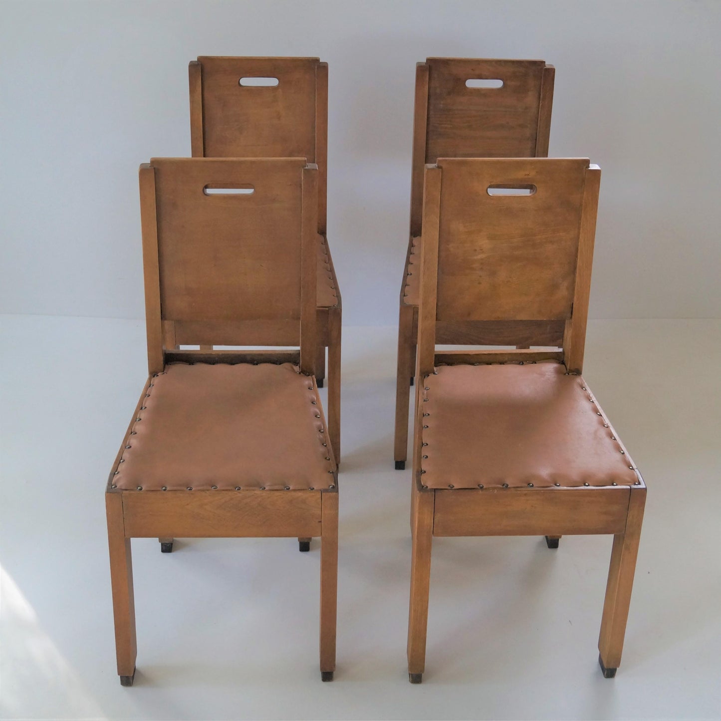 Dutch Art Deco De Stijl/Haagse School Set of Chairs, 1920s Dining Chairs