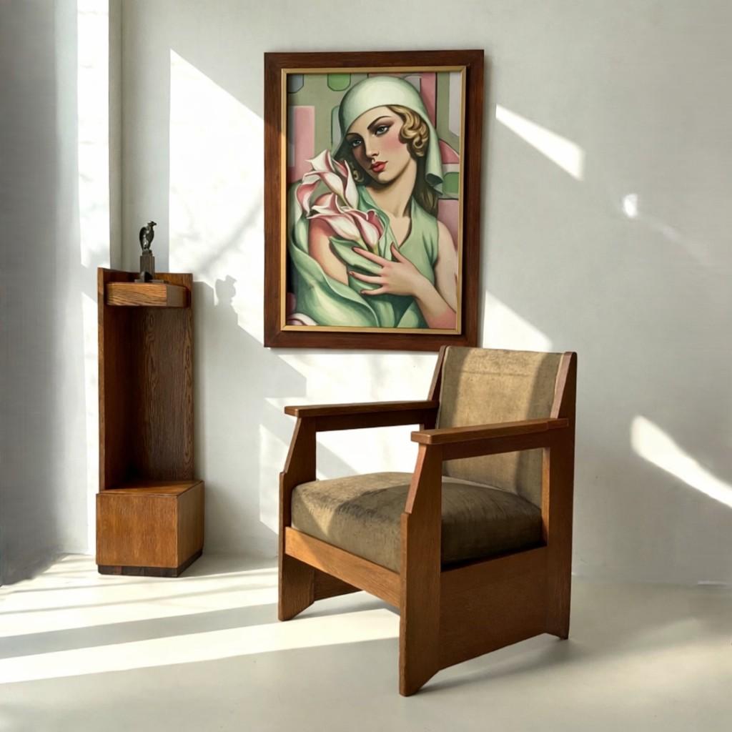 Dutch Art Deco Modernist Hague School Corner Pedestal, 1920s Pedestals