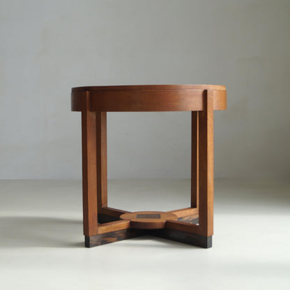 Dutch Art Deco Modernist Side Table in Oak and Macassar Ebony, 1920s End Tables