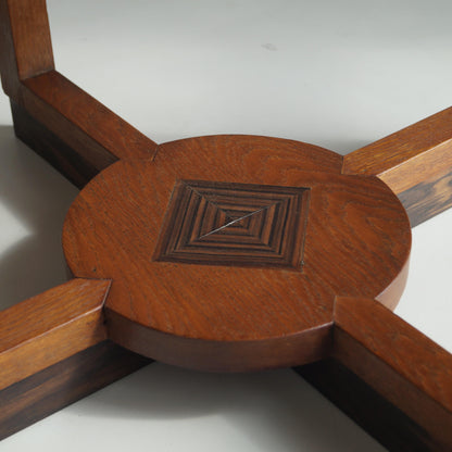 Dutch Art Deco Modernist Side Table in Oak and Macassar Ebony, 1920s End Tables