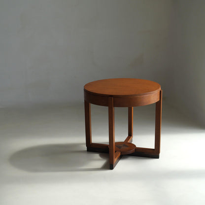 Dutch Art Deco Modernist Side Table in Oak and Macassar Ebony, 1920s End Tables