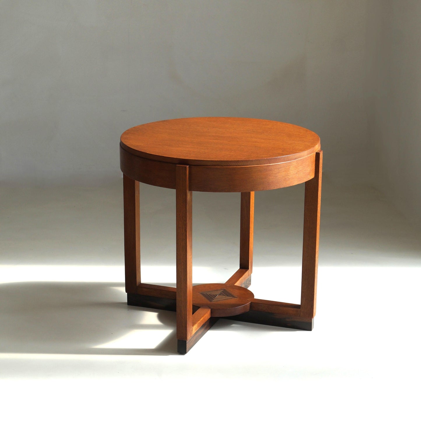 Dutch Art Deco Modernist Side Table in Oak and Macassar Ebony, 1920s End Tables
