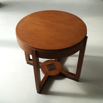 Dutch Art Deco Modernist Side Table in Oak and Macassar Ebony, 1920s End Tables