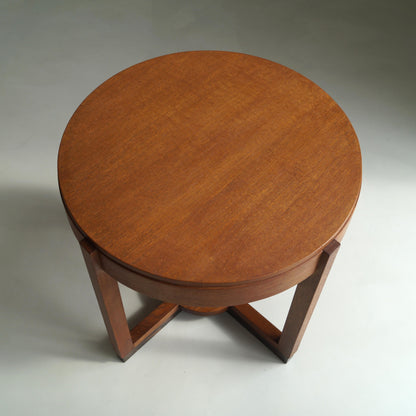 Dutch Art Deco Modernist Side Table in Oak and Macassar Ebony, 1920s End Tables