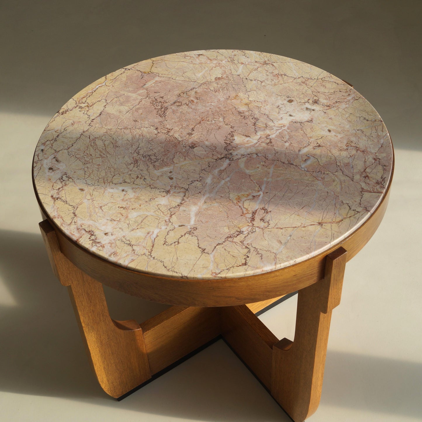 Dutch Art Deco The Hague School Coffee Table with Marble Top, 1920s Coffee Tables