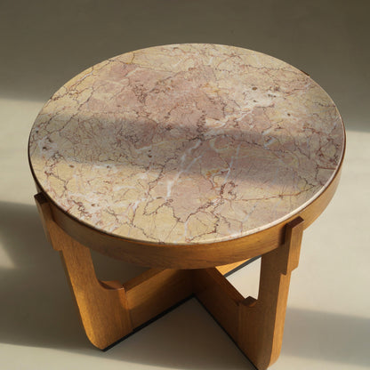 Dutch Art Deco The Hague School Coffee Table with Marble Top, 1920s Coffee Tables