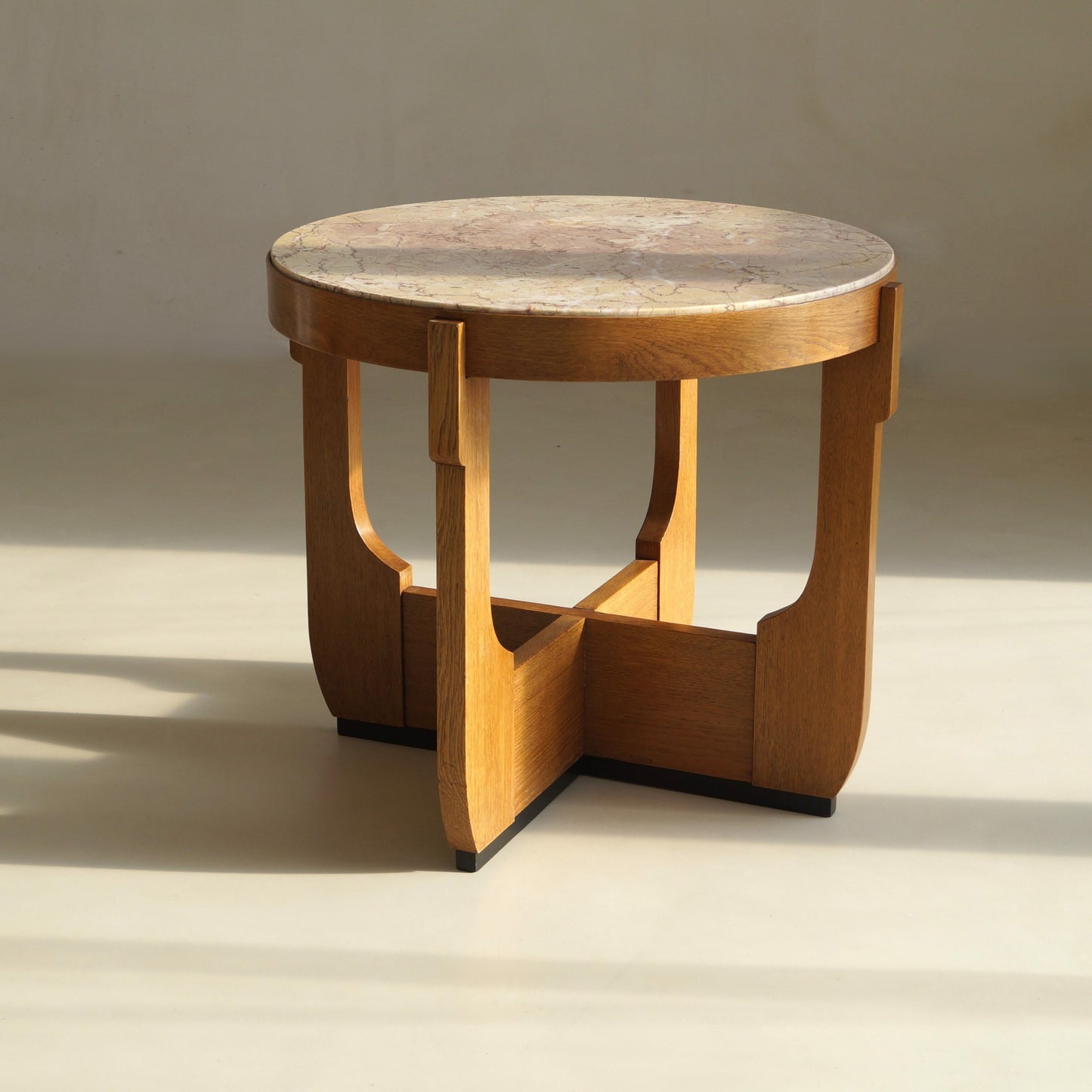 Dutch Art Deco The Hague School Coffee Table with Marble Top, 1920s Coffee Tables