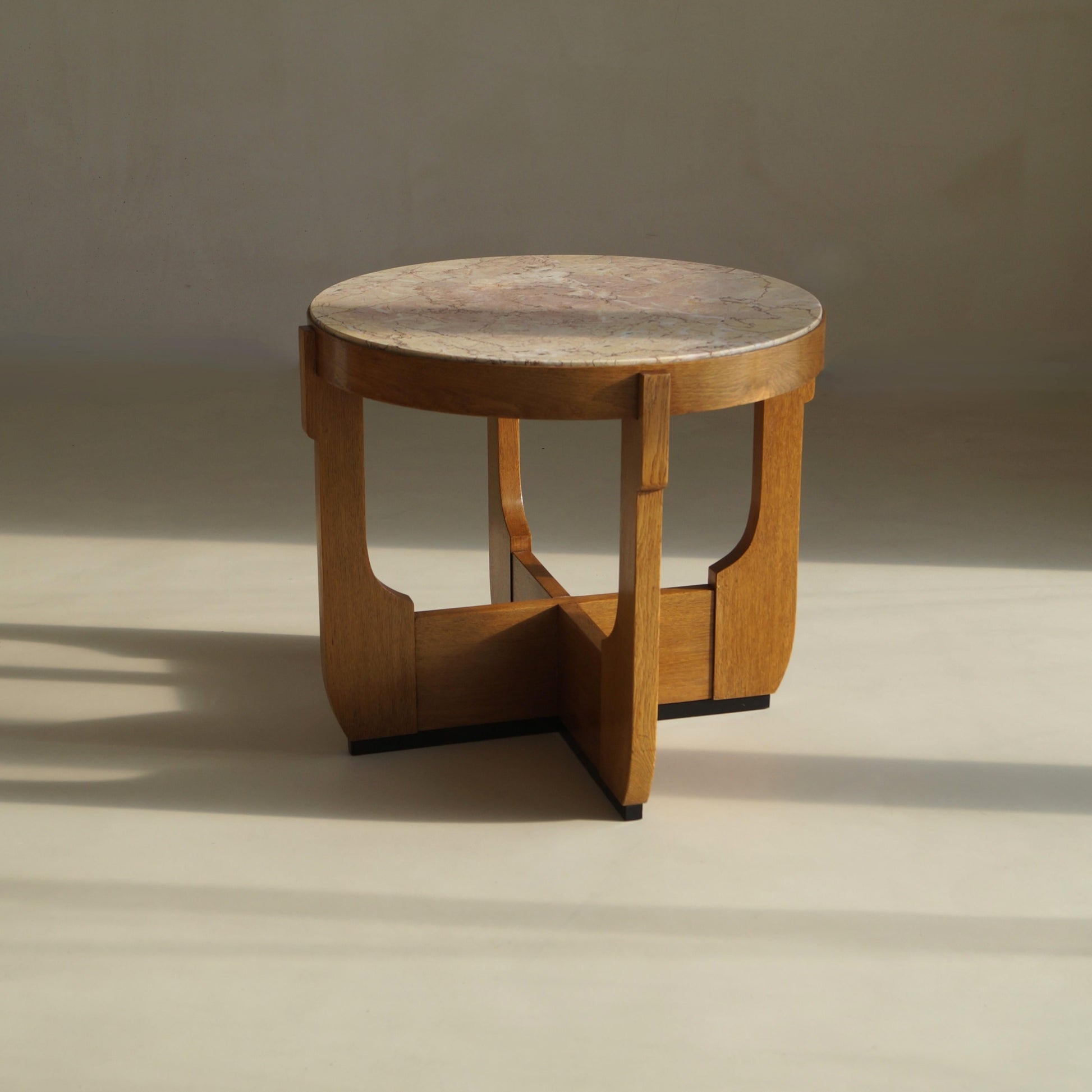 Dutch Art Deco The Hague School Coffee Table with Marble Top, 1920s Coffee Tables
