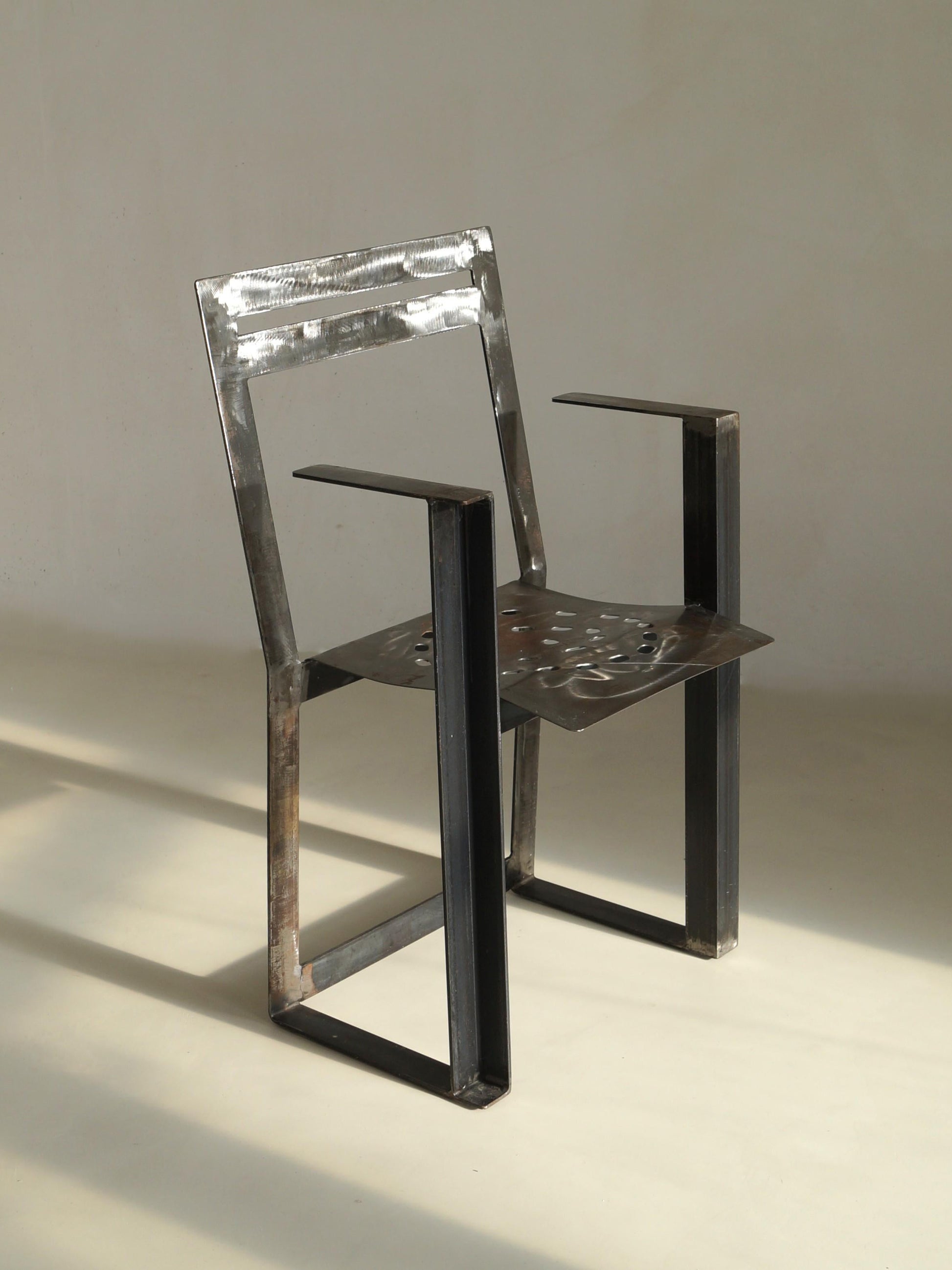 Dutch Modernist Steel Armchair by Albert in 'T Veld, 1980s Chairs