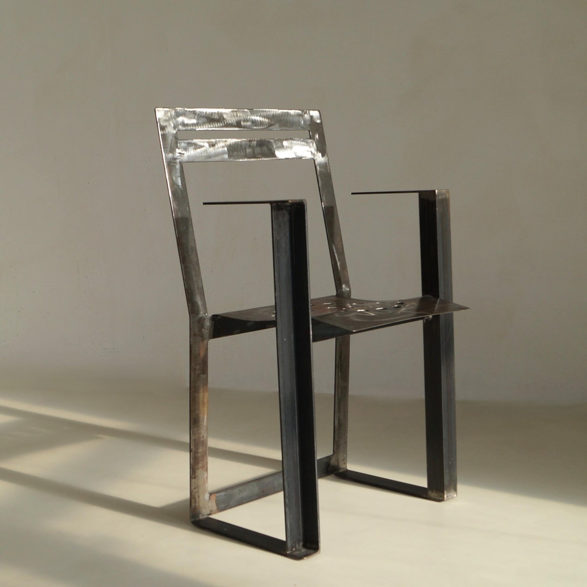 Dutch Modernist Steel Armchair by Albert in 'T Veld, 1980s Chairs