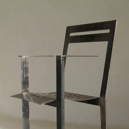 Dutch Modernist Steel Armchair by Albert in 'T Veld, 1980s Chairs