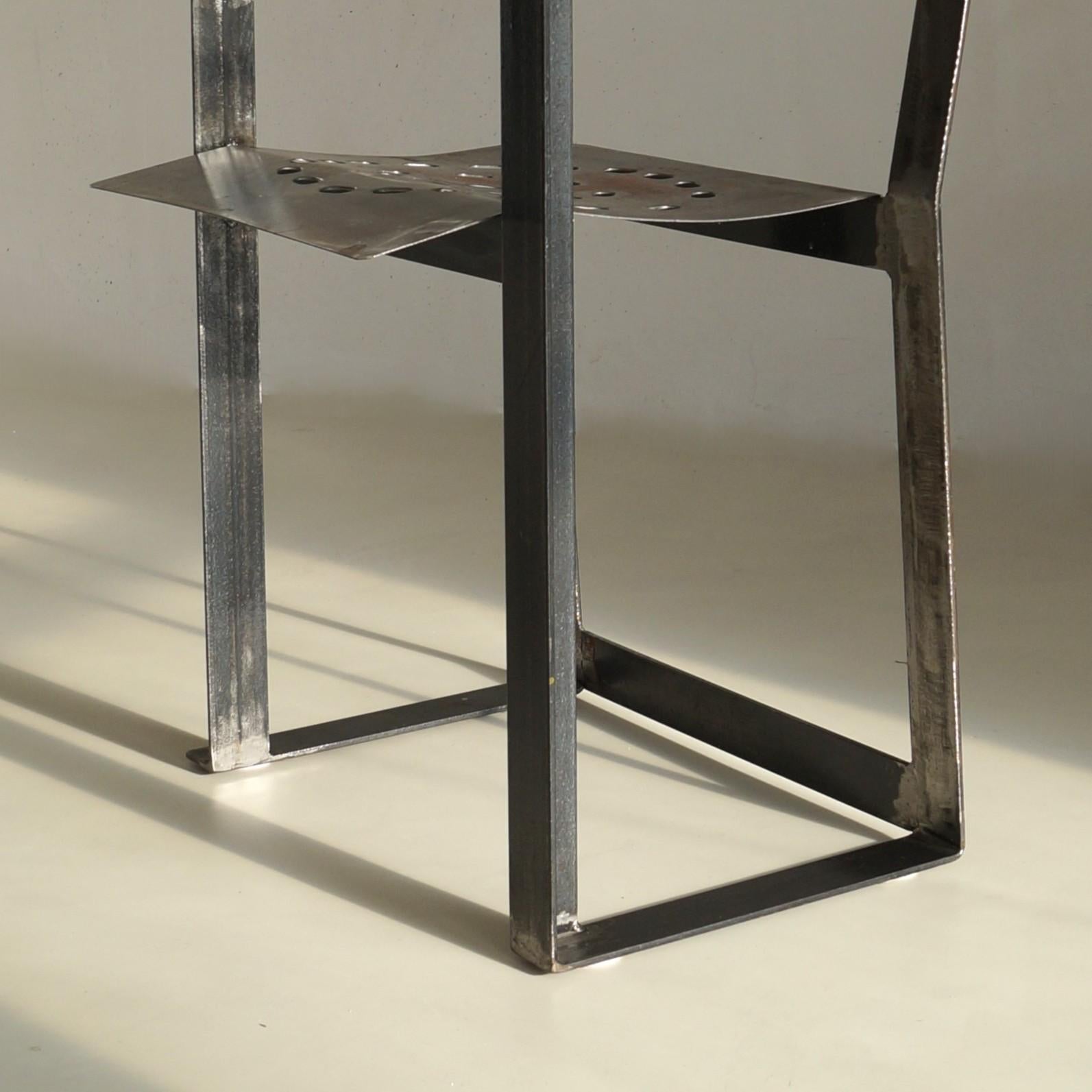 Dutch Modernist Steel Armchair by Albert in 'T Veld, 1980s Chairs