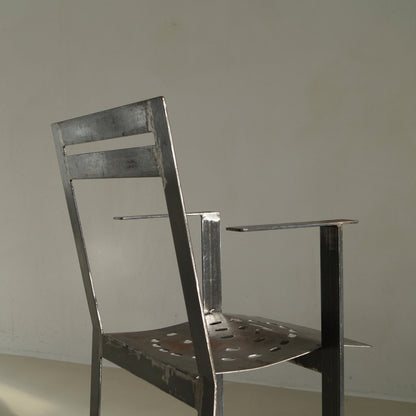 Dutch Modernist Steel Armchair by Albert in 'T Veld, 1980s Chairs