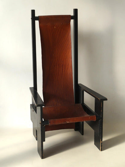 Dutch Pre-WWII De Stijl High-Back Chair Chairs