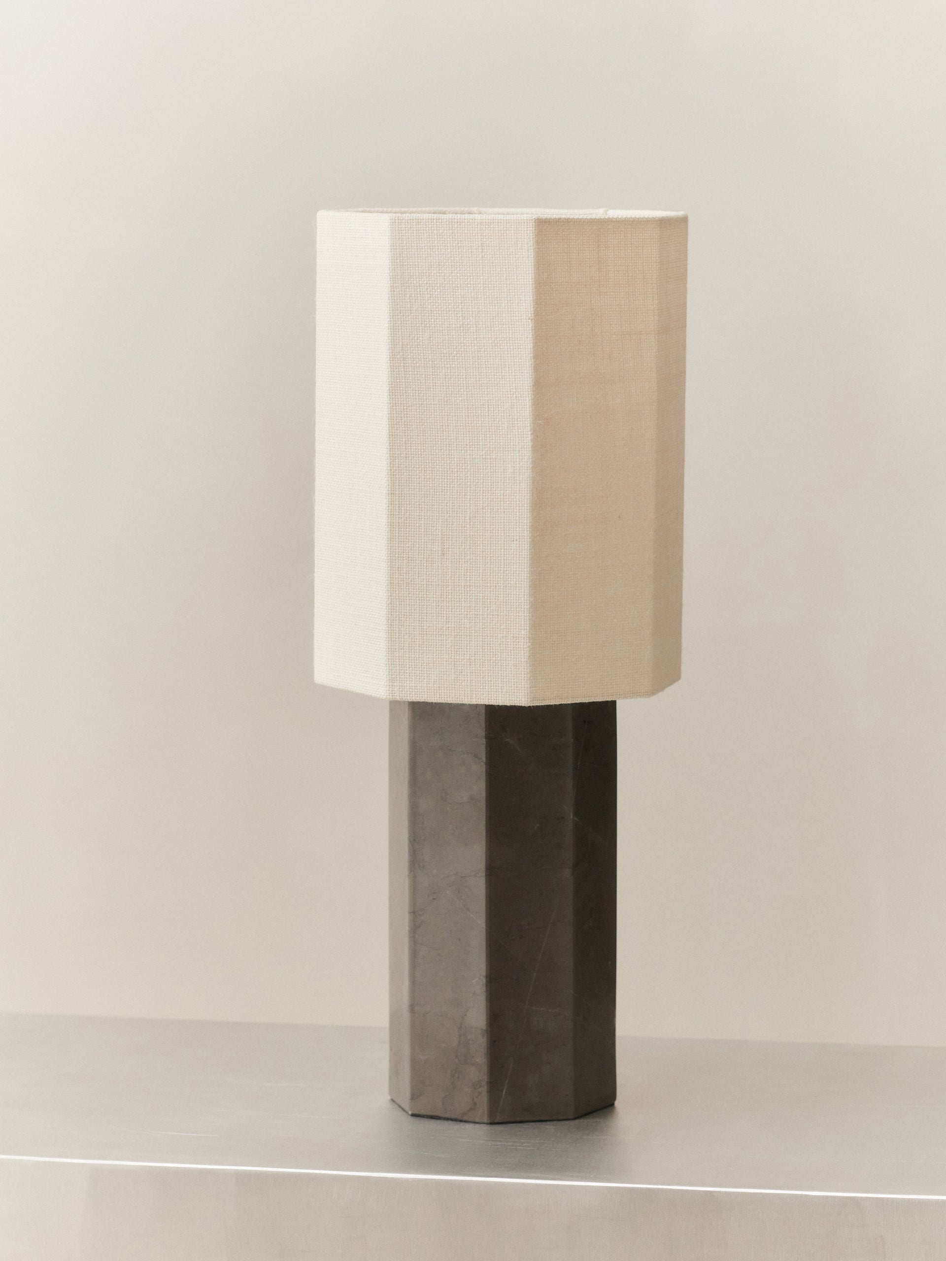 Eight over Eight Lamp - Grey Marble, Large Table Lamps