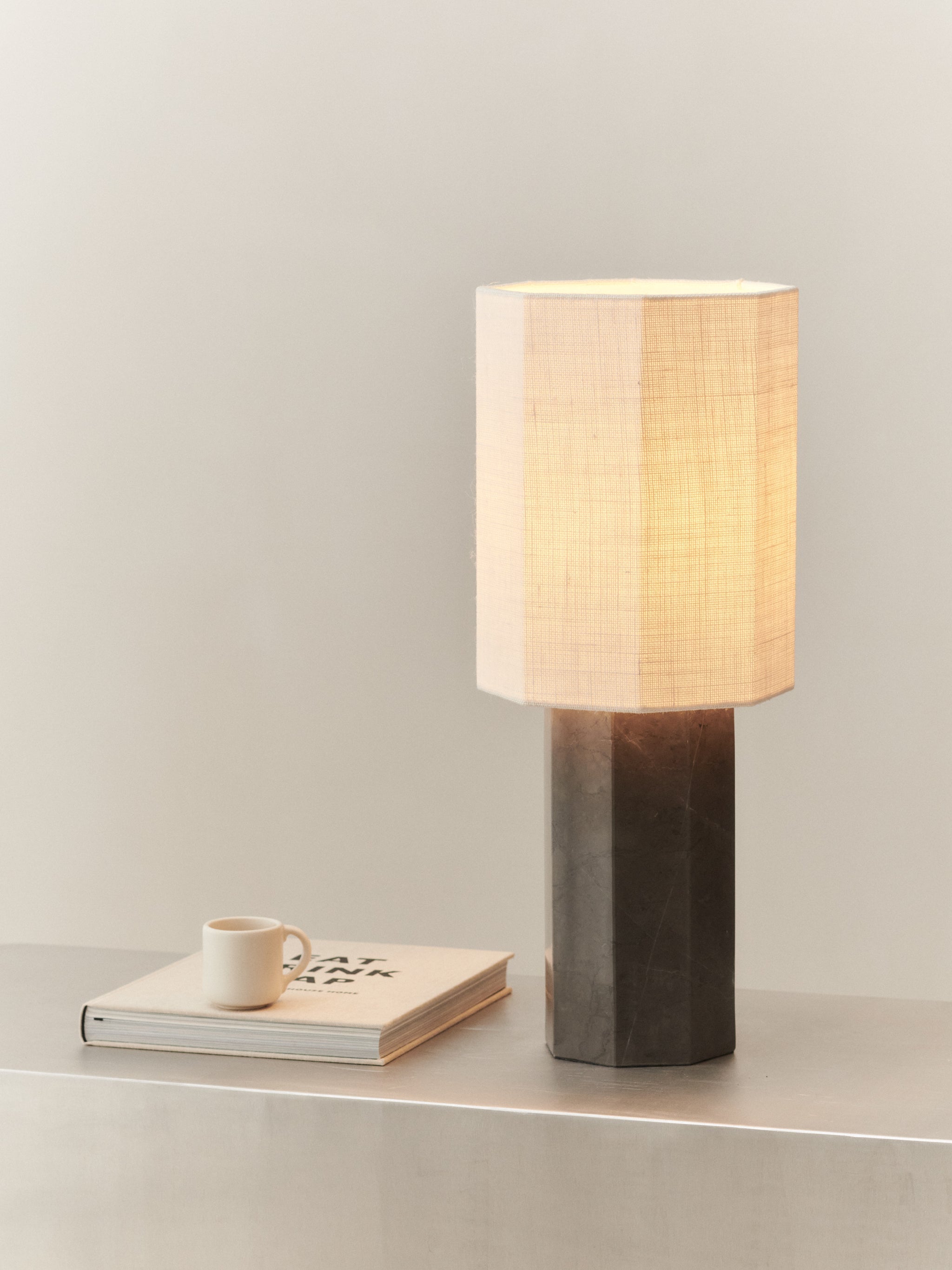Eight over Eight Lamp in Grey Marble Small by Louise Roe