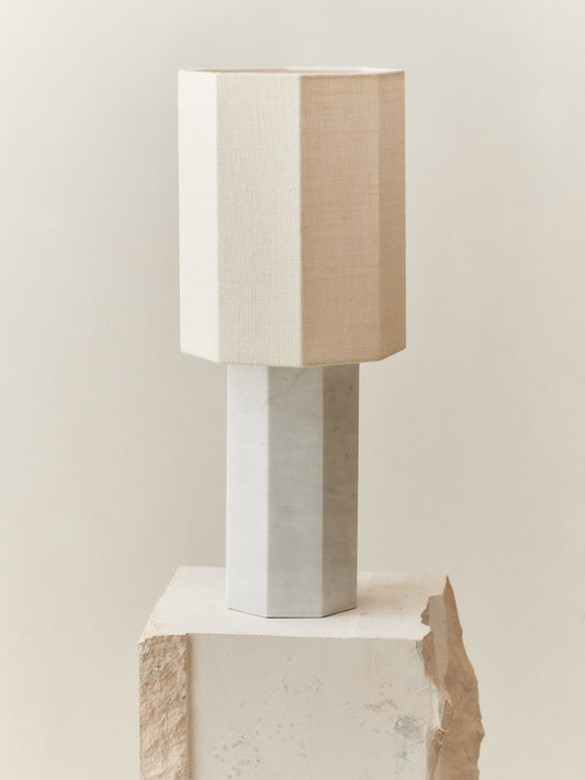 Eight over Eight Lamp - White Marble, Grande Table Lamps