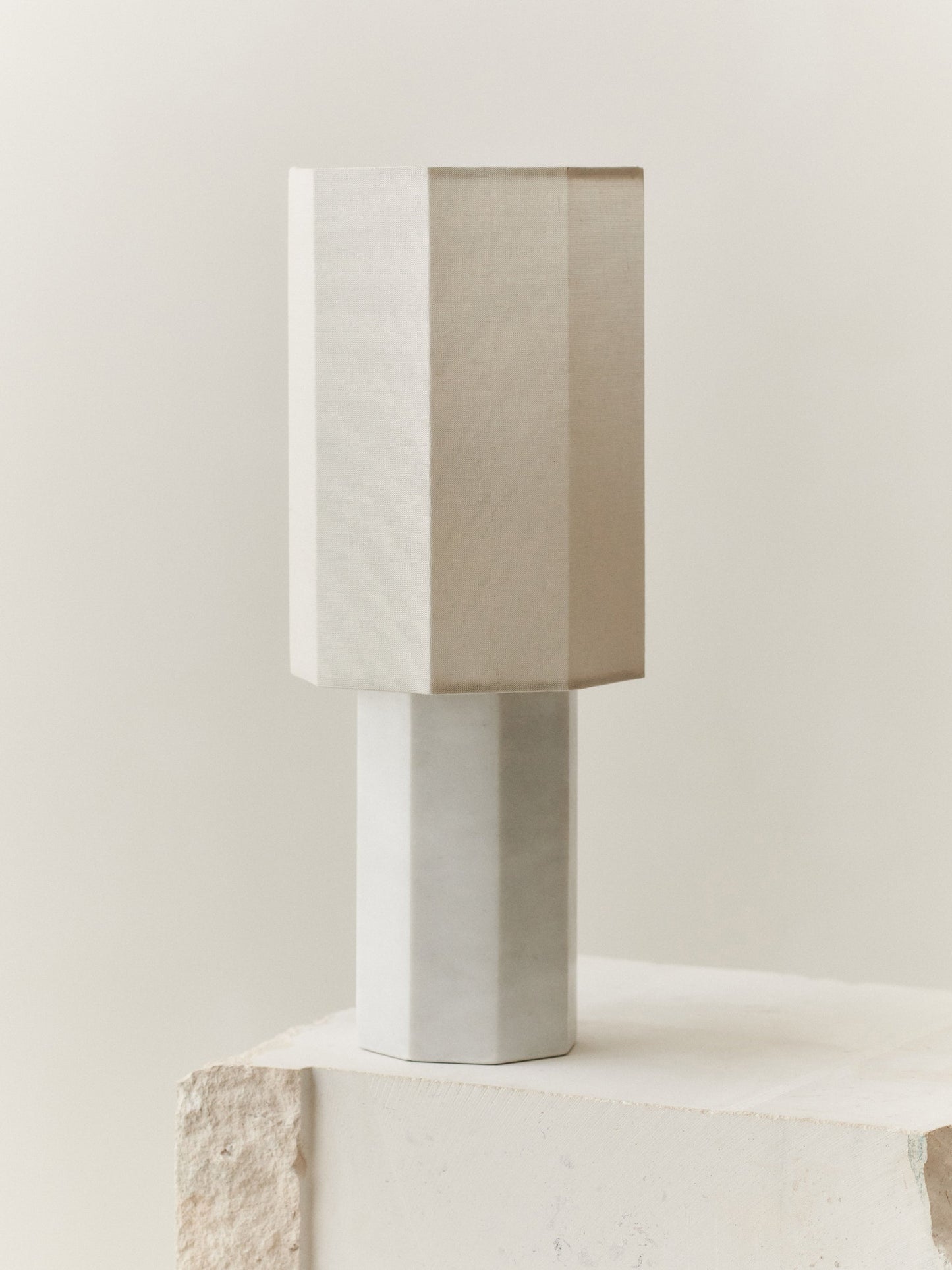 Eight over Eight Lamp - White Marble, Large Table Lamps