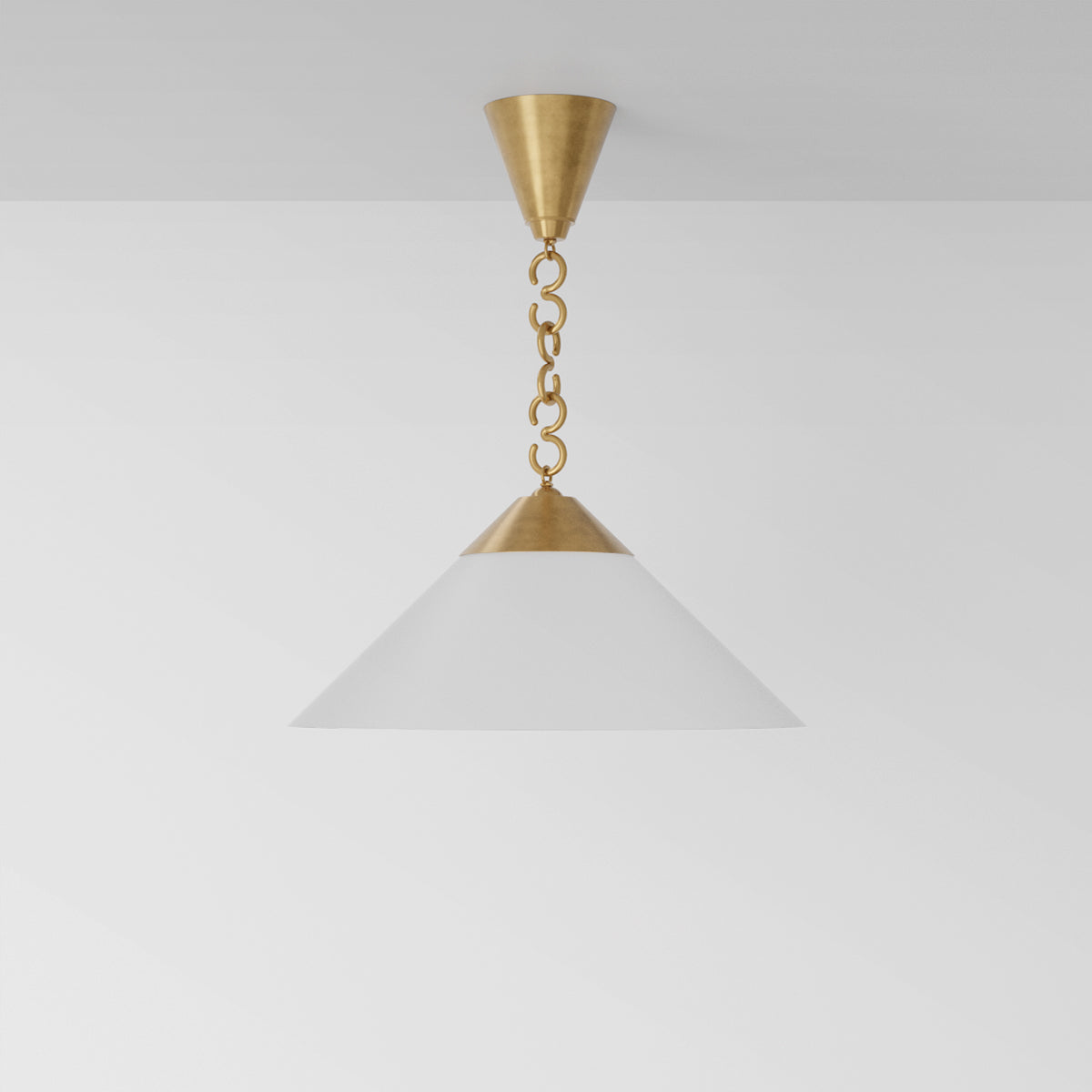 Elo Pendant Light in Aged Brass Frosted Shade Pendant Lights