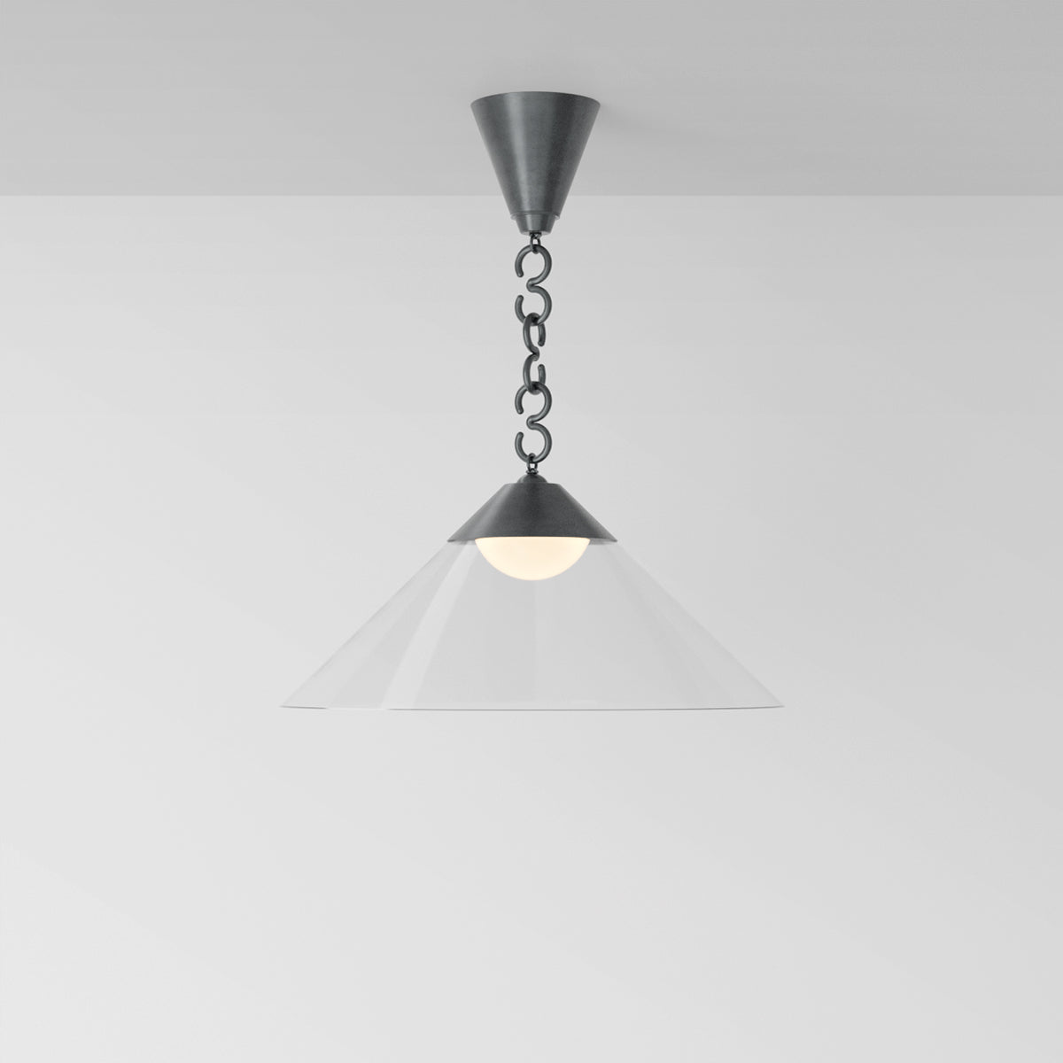 Elo Pendant Light in Aged Pewter Clear Shade Pendant Lights