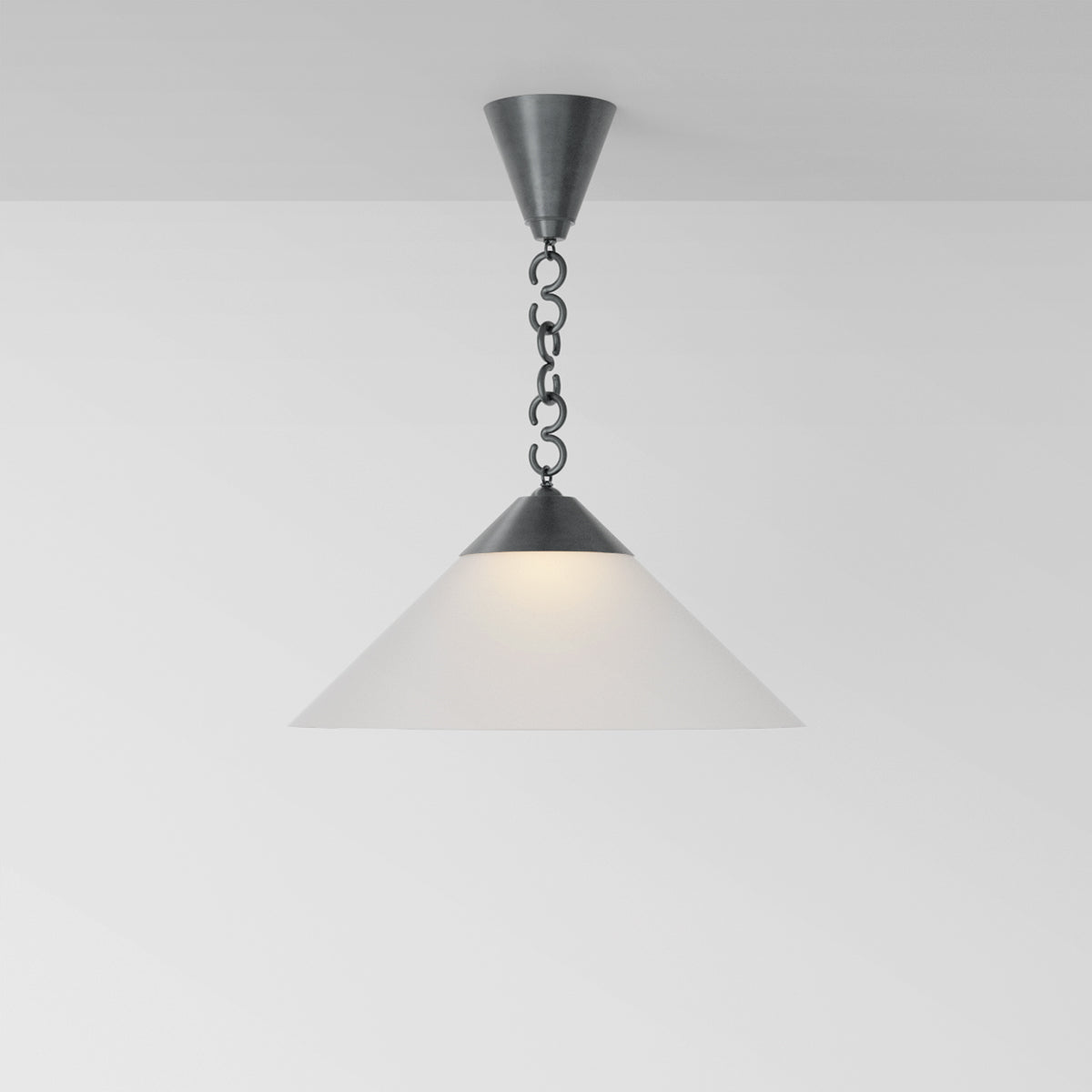 Elo Pendant Light in Aged Pewter Frosted Shade Pendant Lights