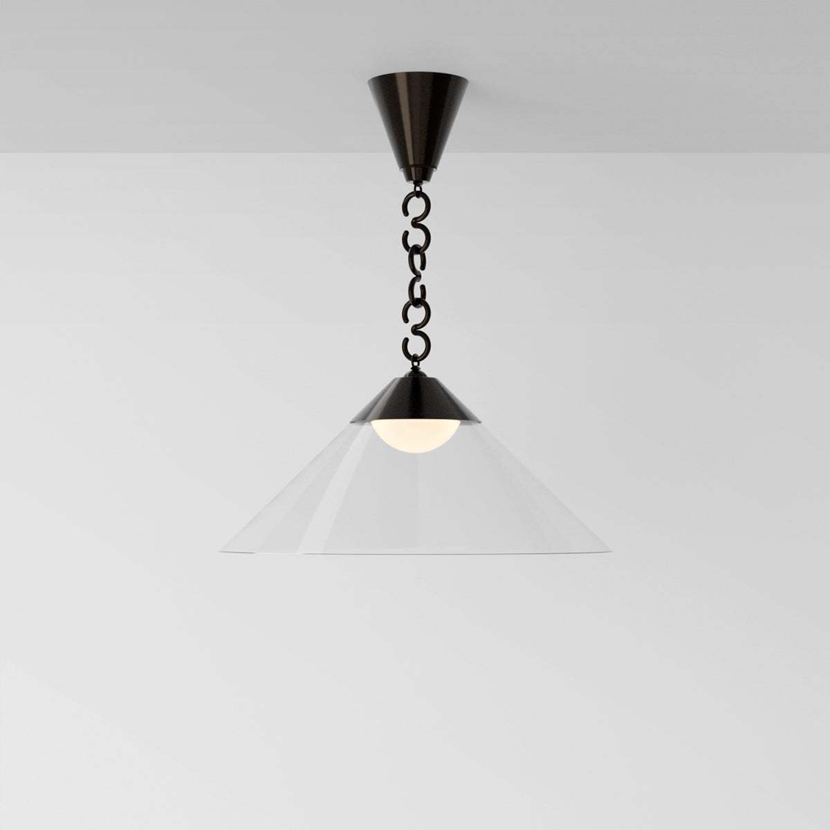 Elo Pendant Light in Black Brass Clear Shade Pendant Lights