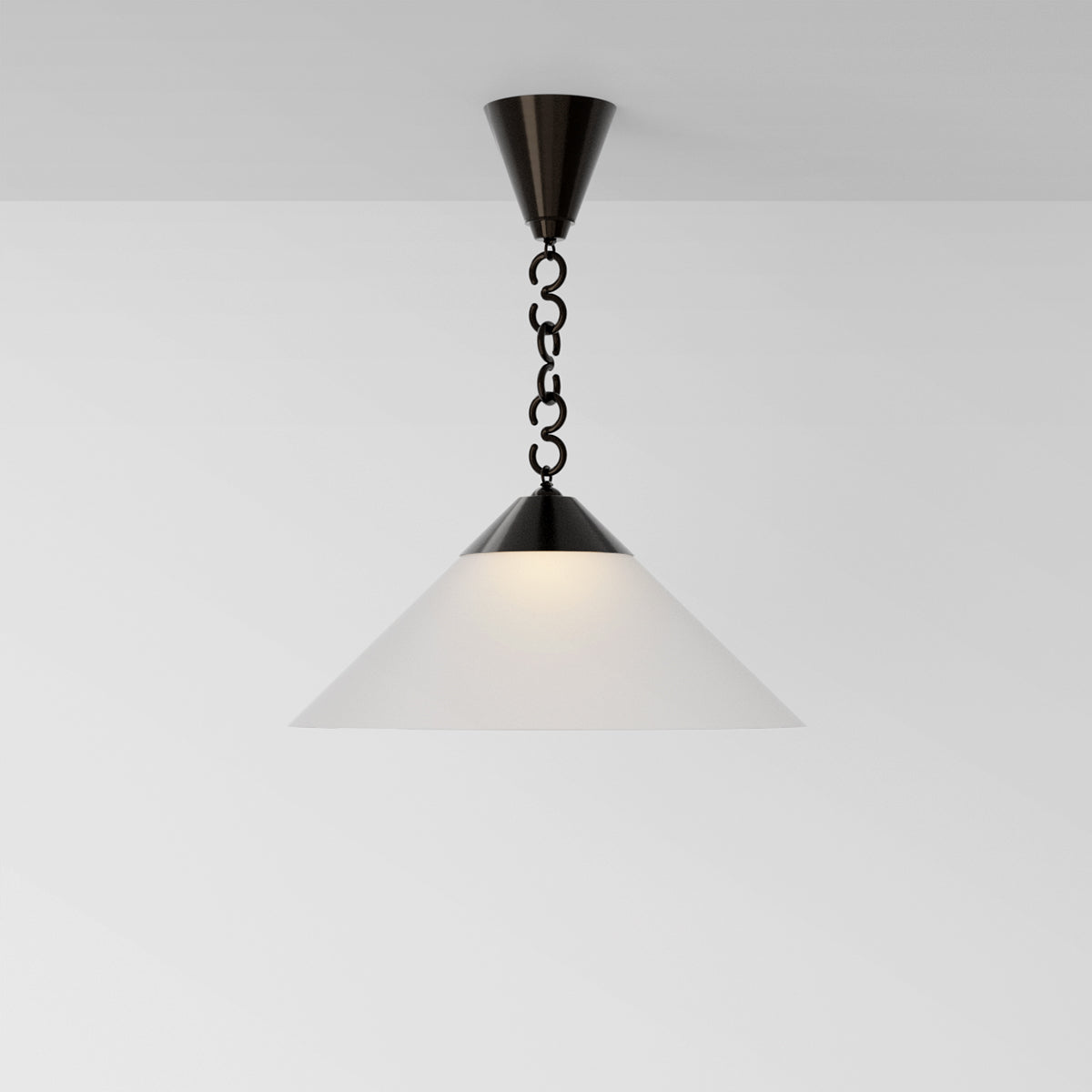 Elo Pendant Light in Black Brass Frosted Shade Pendant Lights