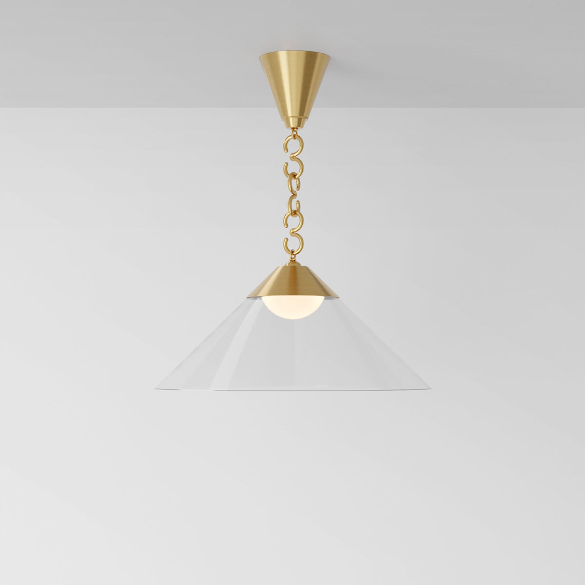 Elo Pendant Light in Brass Clear Shade Pendant Lights