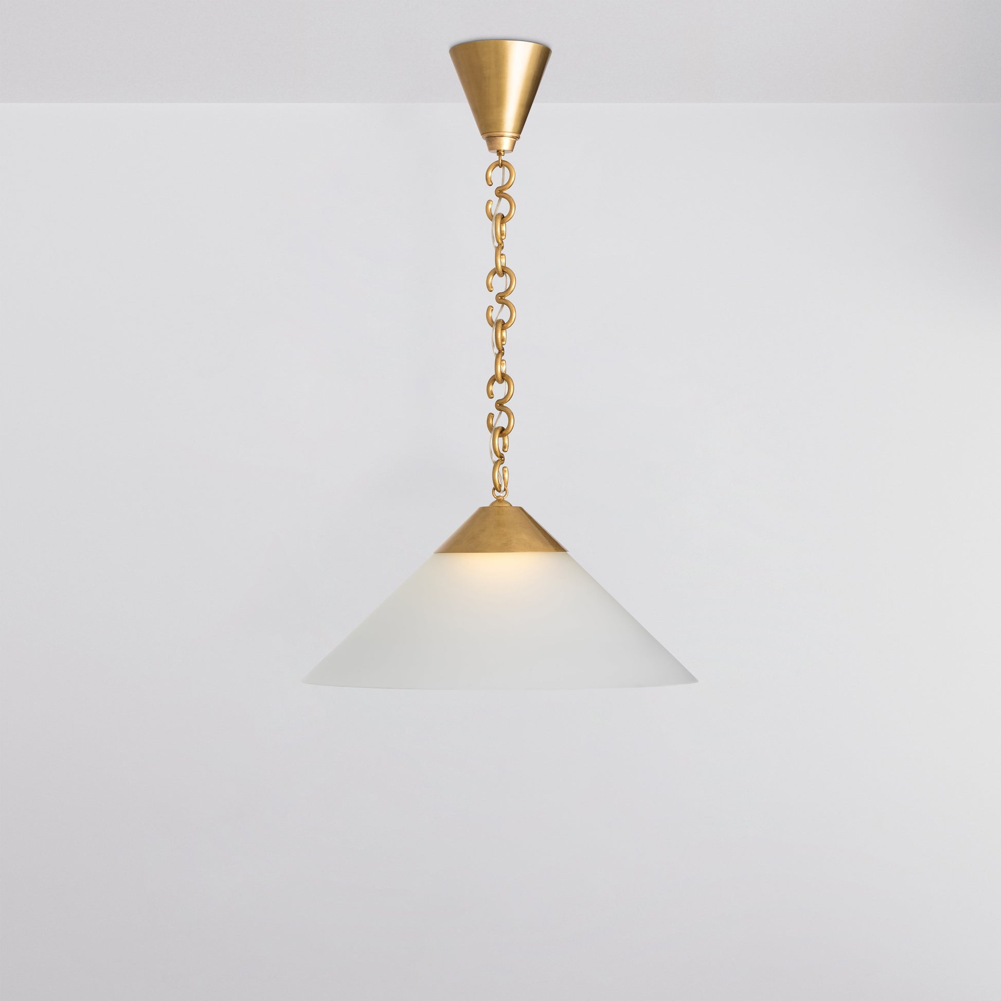 Elo Pendant Light in Brass Frosted Shade Pendant Lights