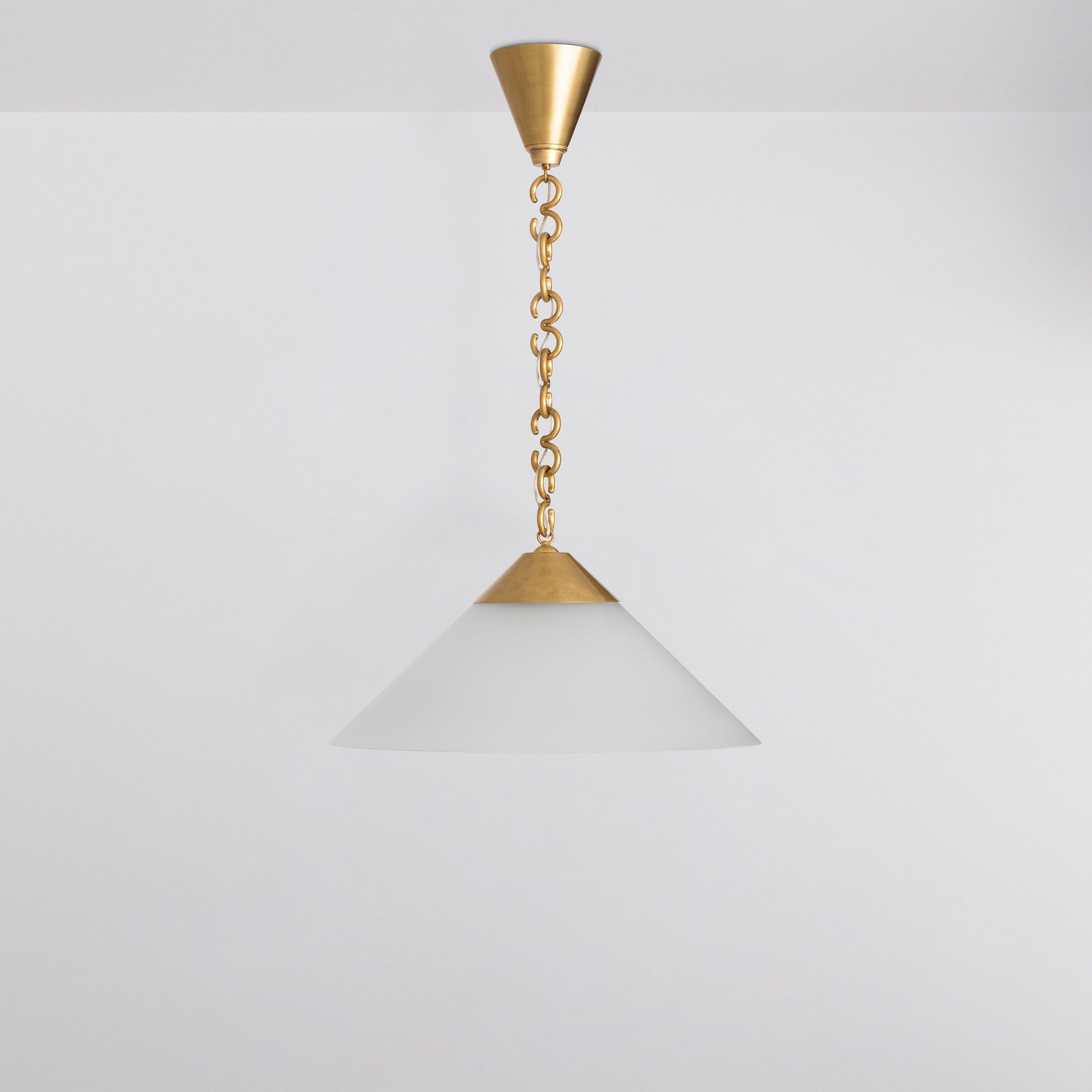 Elo Pendant Light in Brass Frosted Shade Pendant Lights