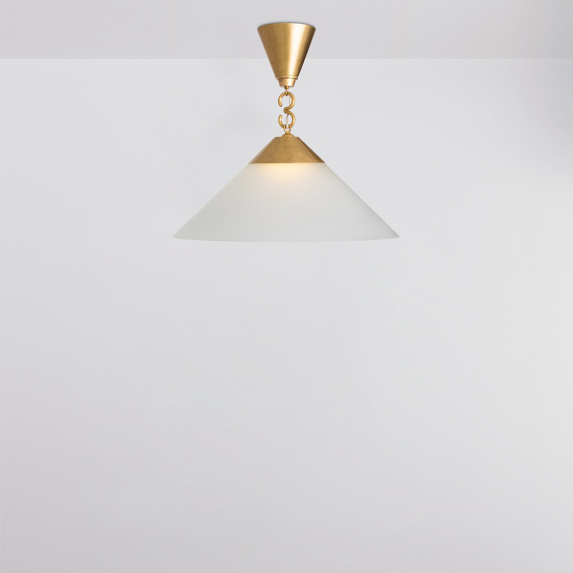 Elo Pendant Light in Brass Frosted Shade Pendant Lights