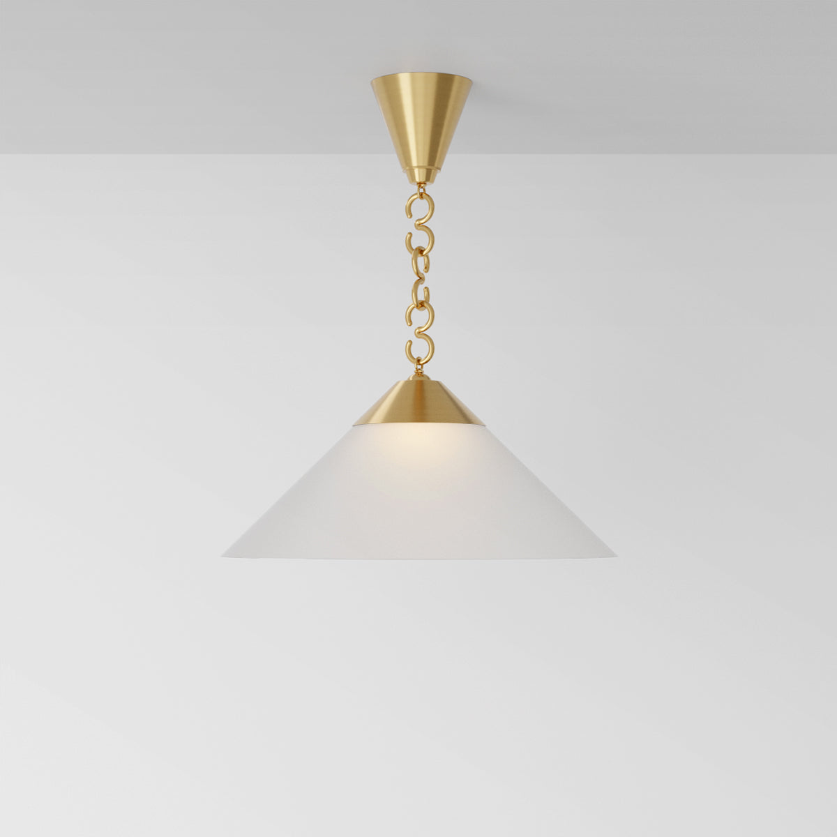 Elo Pendant Light in Brass Frosted Shade Pendant Lights