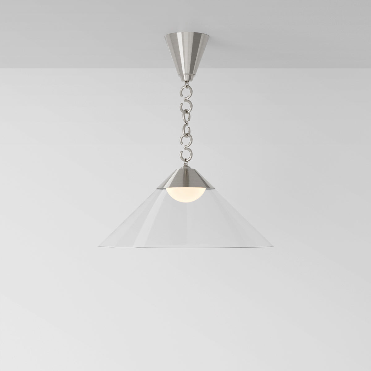 Elo Pendant Light in Brushed Nickel Clear Shade Pendant Lights