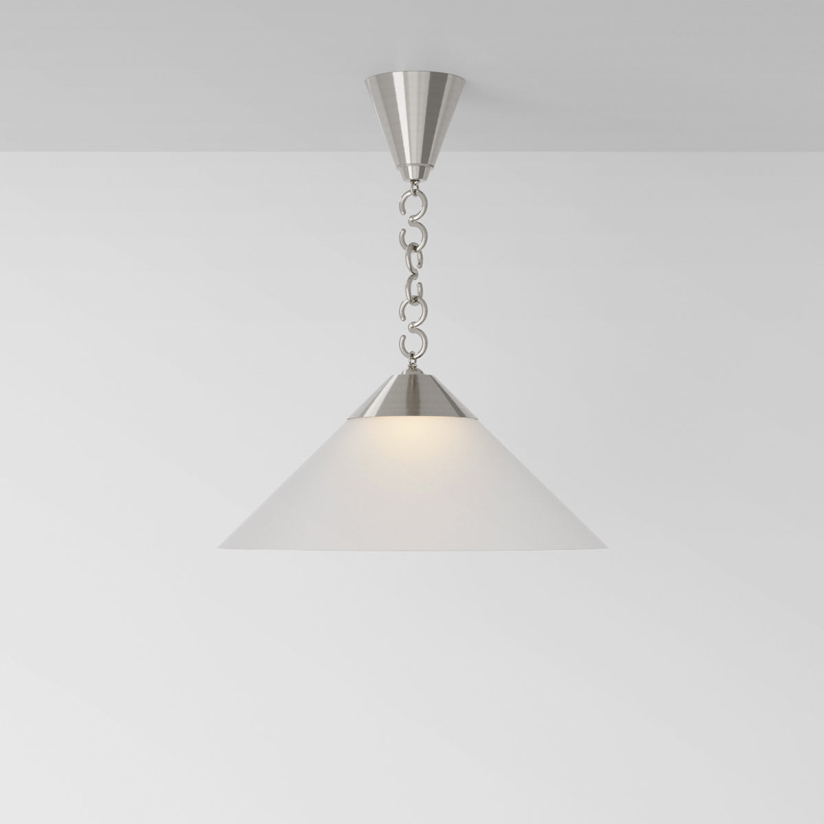 Elo Pendant Light in Brushed Nickel Frosted Shade Pendant Lights