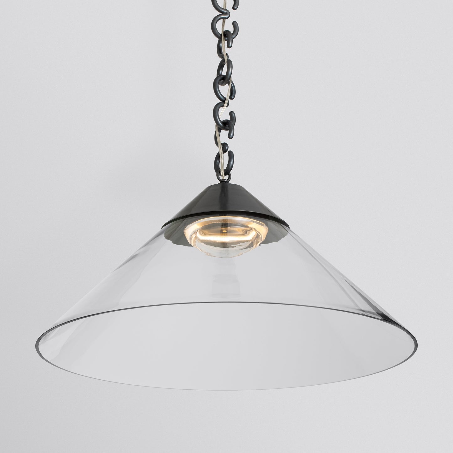 Elo Pendant Light in Matte Black Clear Shade Pendant Lights