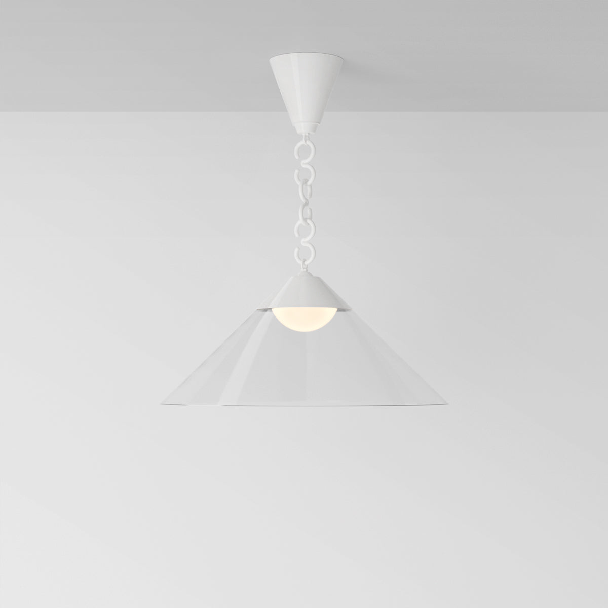 Elo Pendant Light in Matte White Clear Shade Pendant Lights