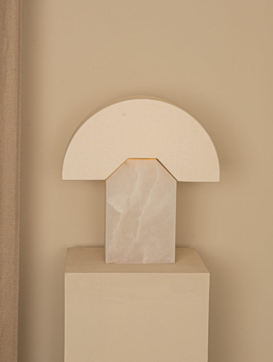 Edna Table Lamp in White Alabaster by Simone & Marcel Table Lamps