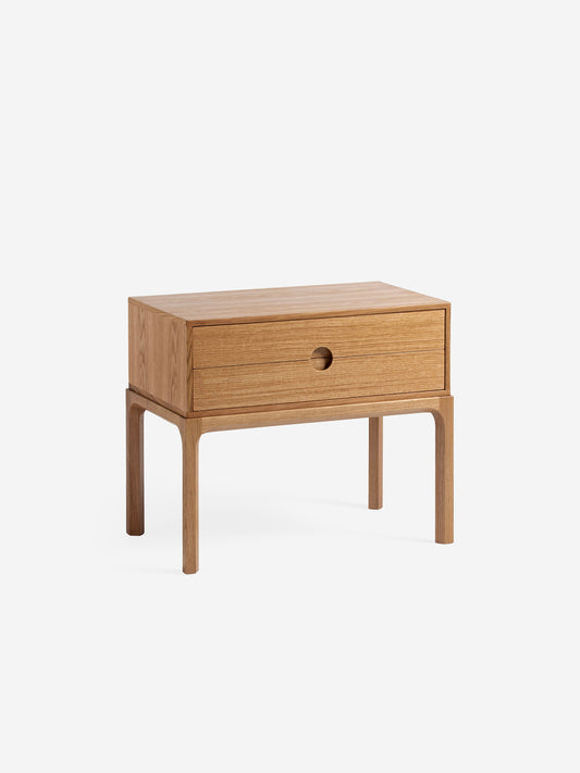 Entre Bedside Table Nightstands - Oak 
