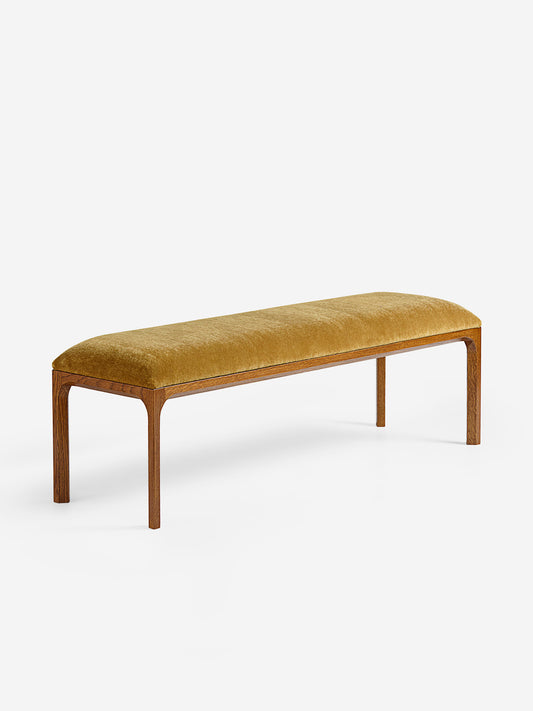 Entre Bench Benches - Fumed Oak - Teddy Mohair Moutarde