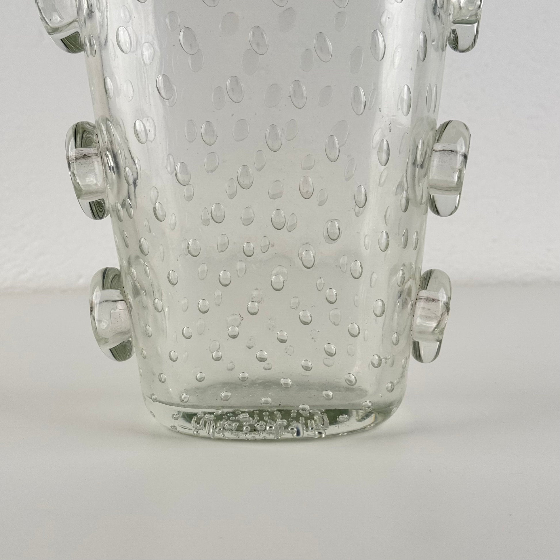 Ercole Barovier Exceptional Pulegoso Glass Vase with Applied Discs, 1930s Vases