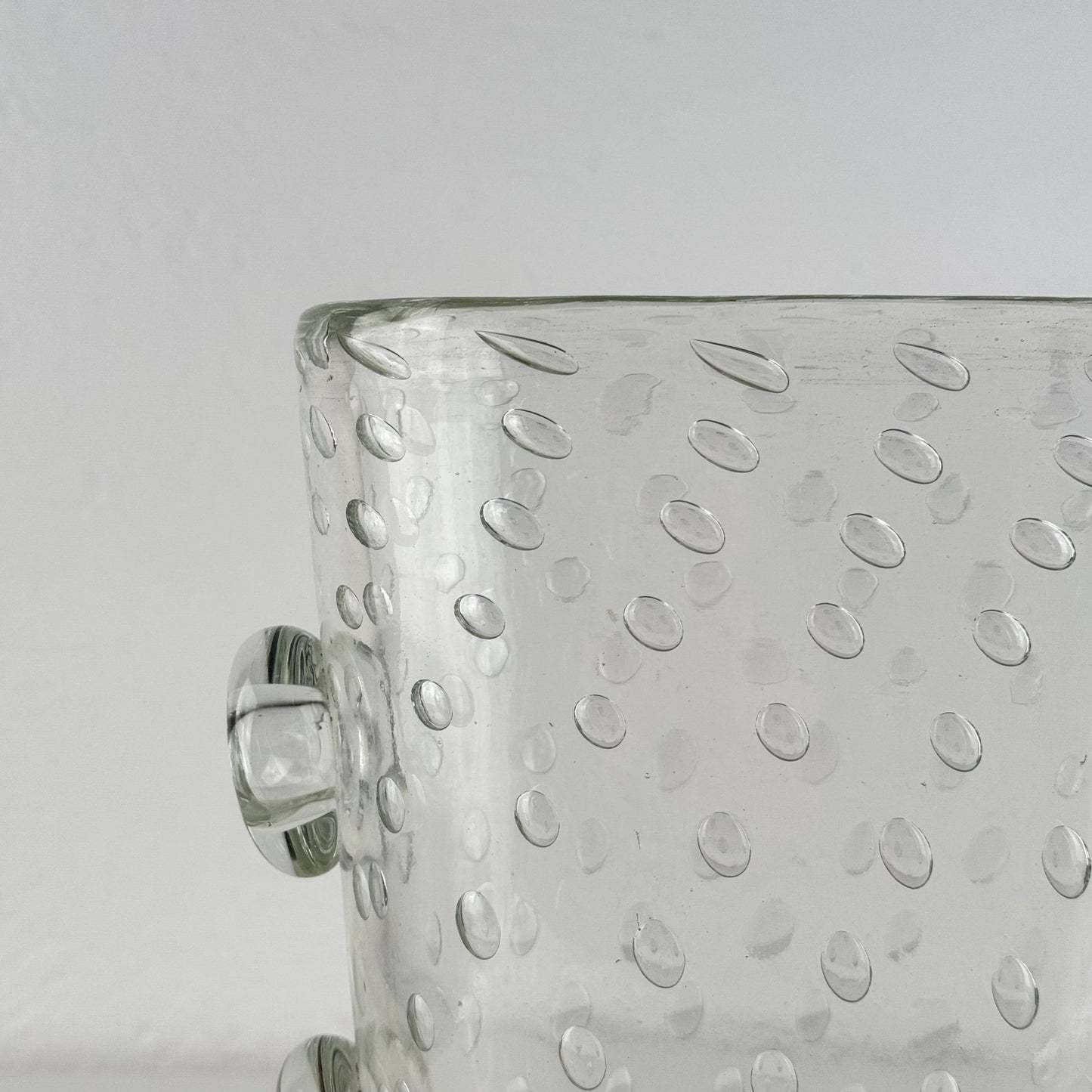 Ercole Barovier Exceptional Pulegoso Glass Vase with Applied Discs, 1930s Vases