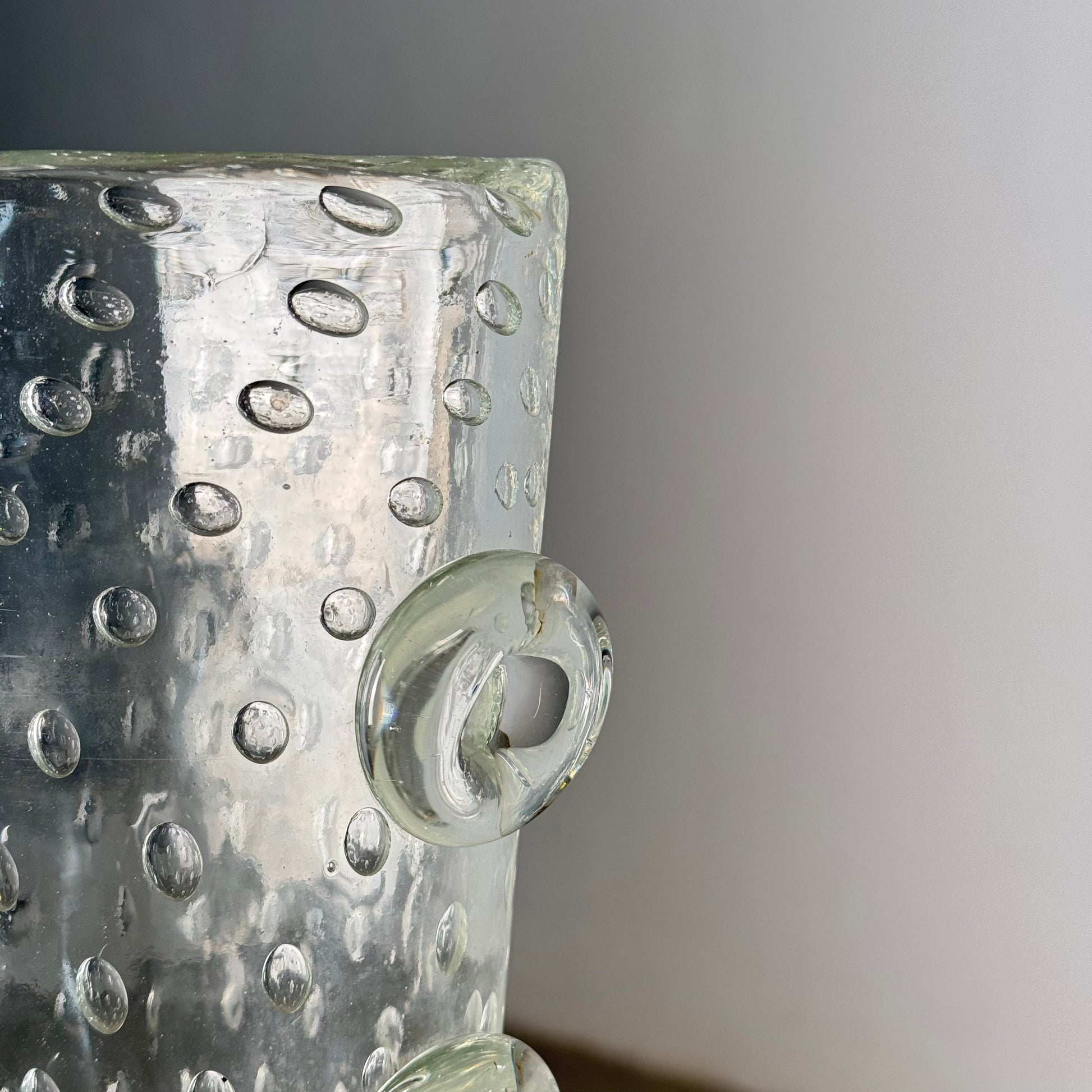 Ercole Barovier Exceptional Pulegoso Glass Vase with Applied Discs, 1930s Vases